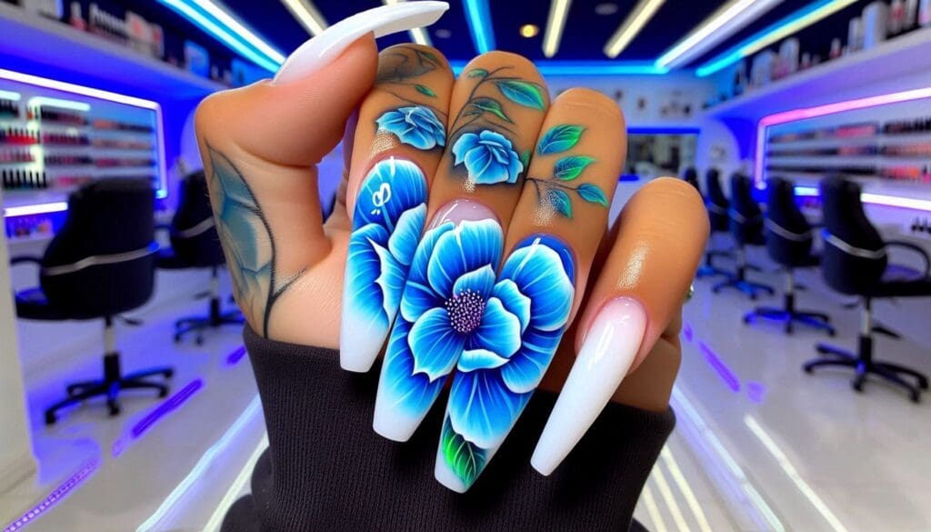 3d flower nails