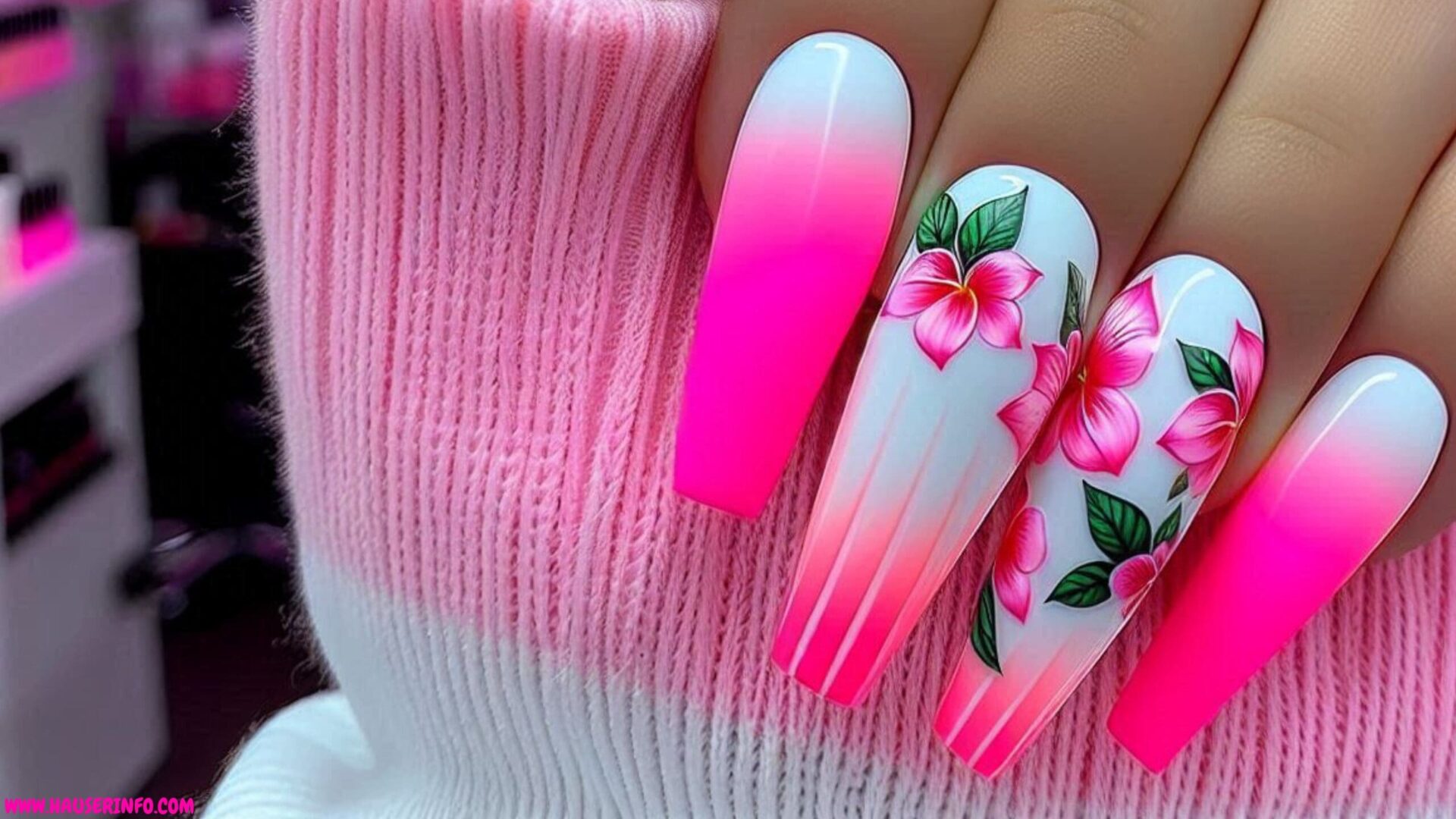 3d flower nails