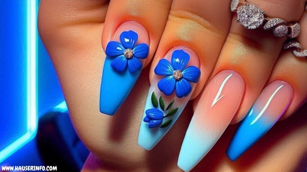 3d flower nails