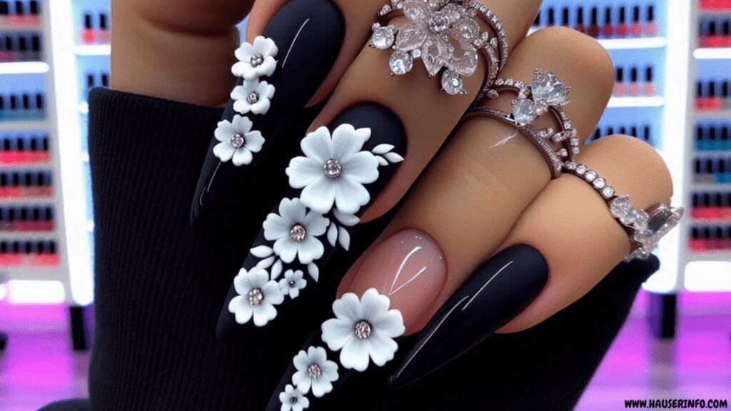 3d flower nails