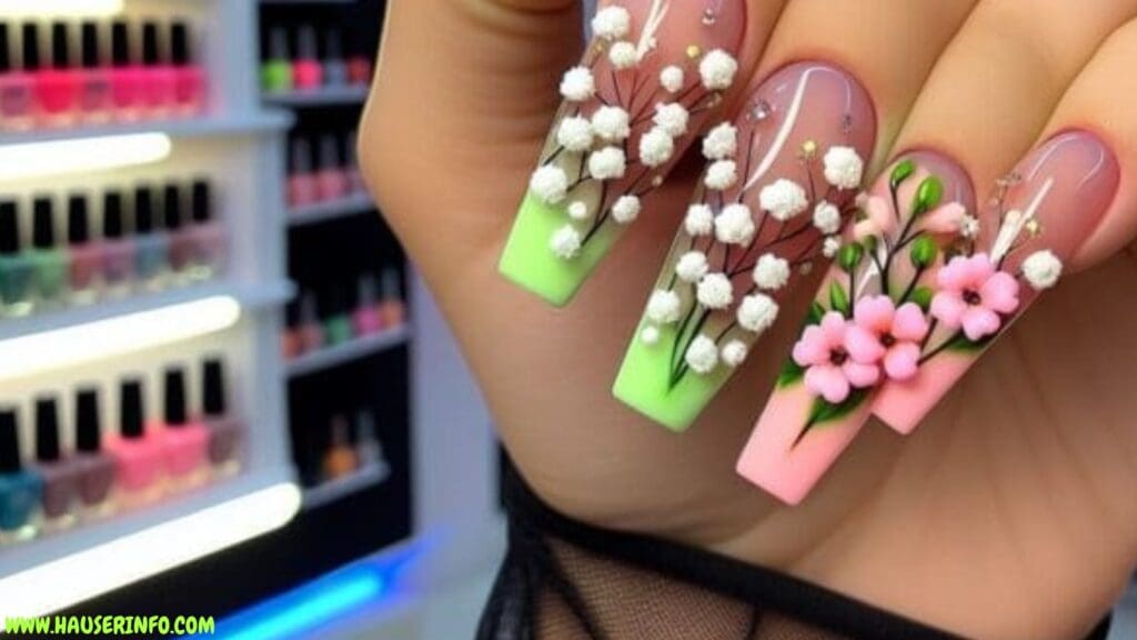 3d flower nails