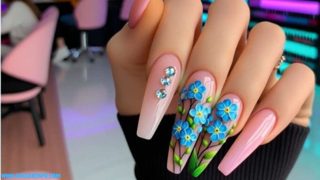 3d flower nails