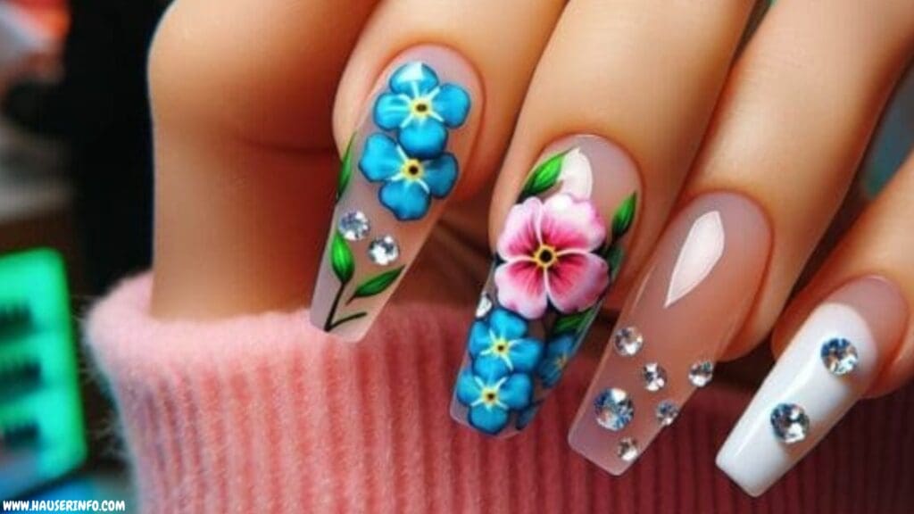 3d flower nails