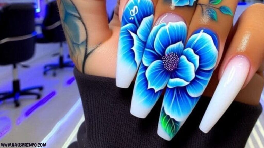 3d flower nails