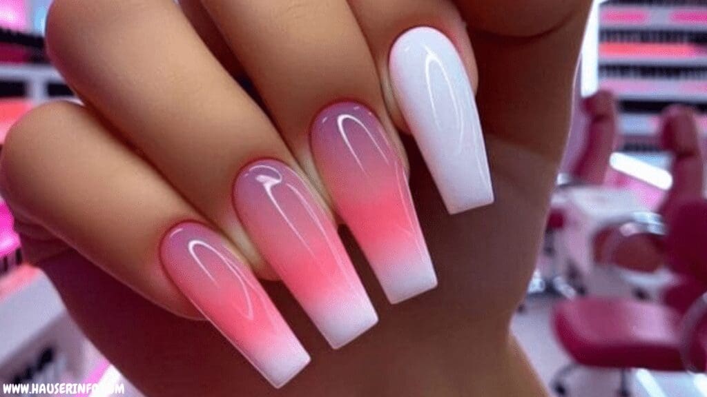 pink and white nail designs