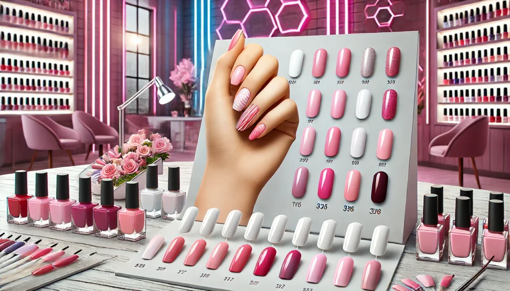 pink and white nail designs