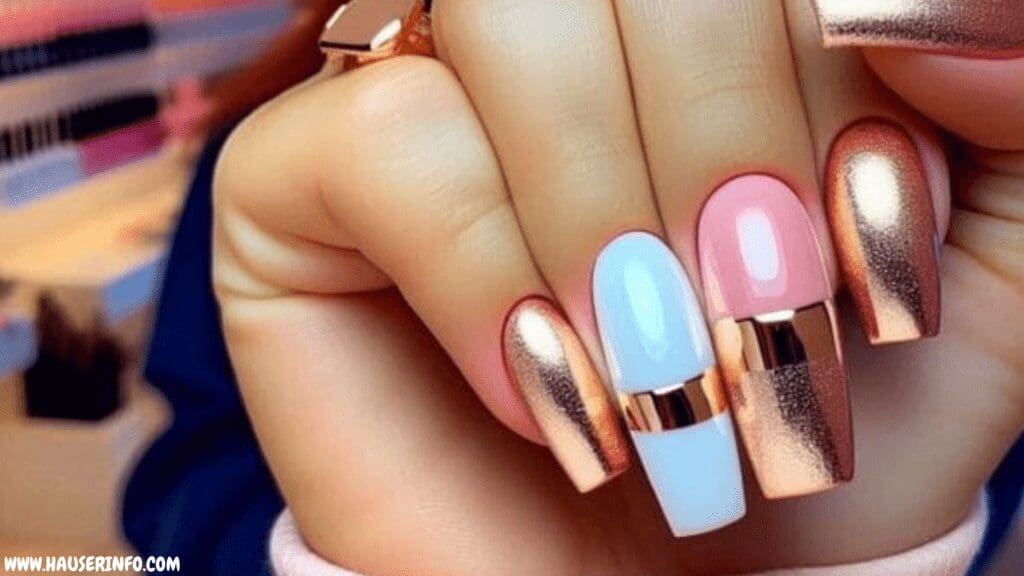 pink and white nail designs