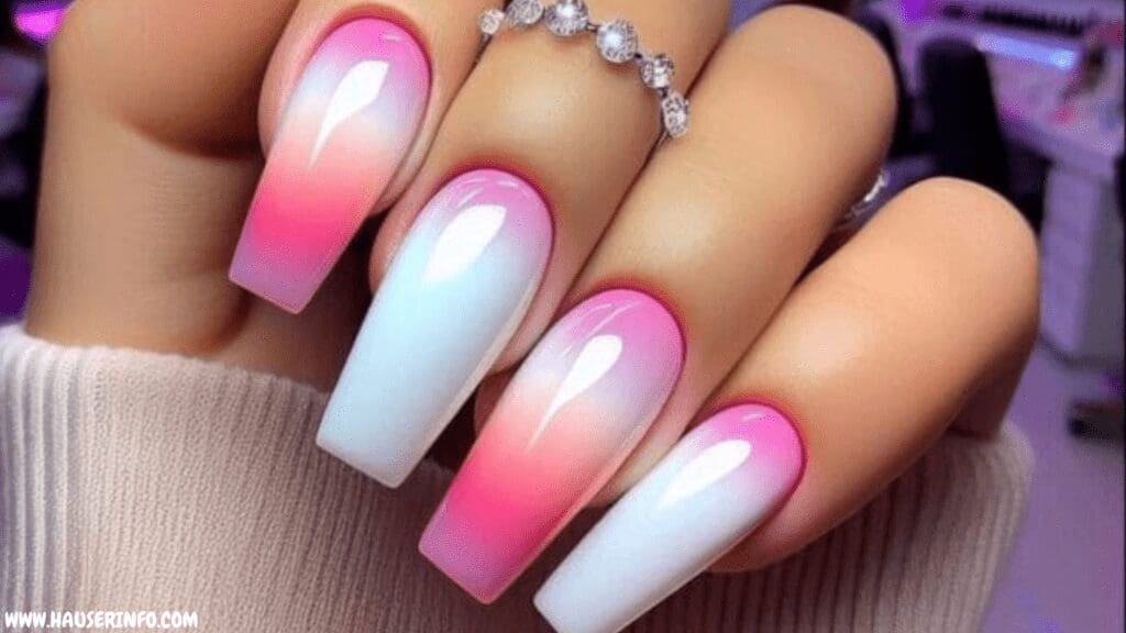 pink and white nail designs