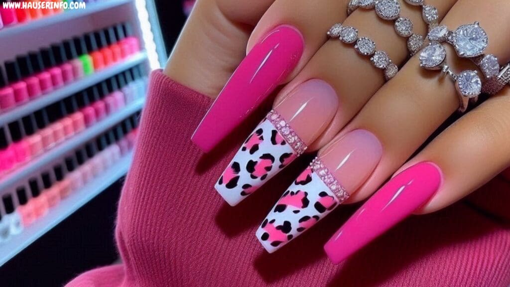 pink and white nail designs