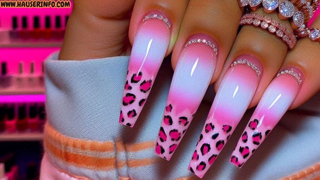 pink and white nail designs