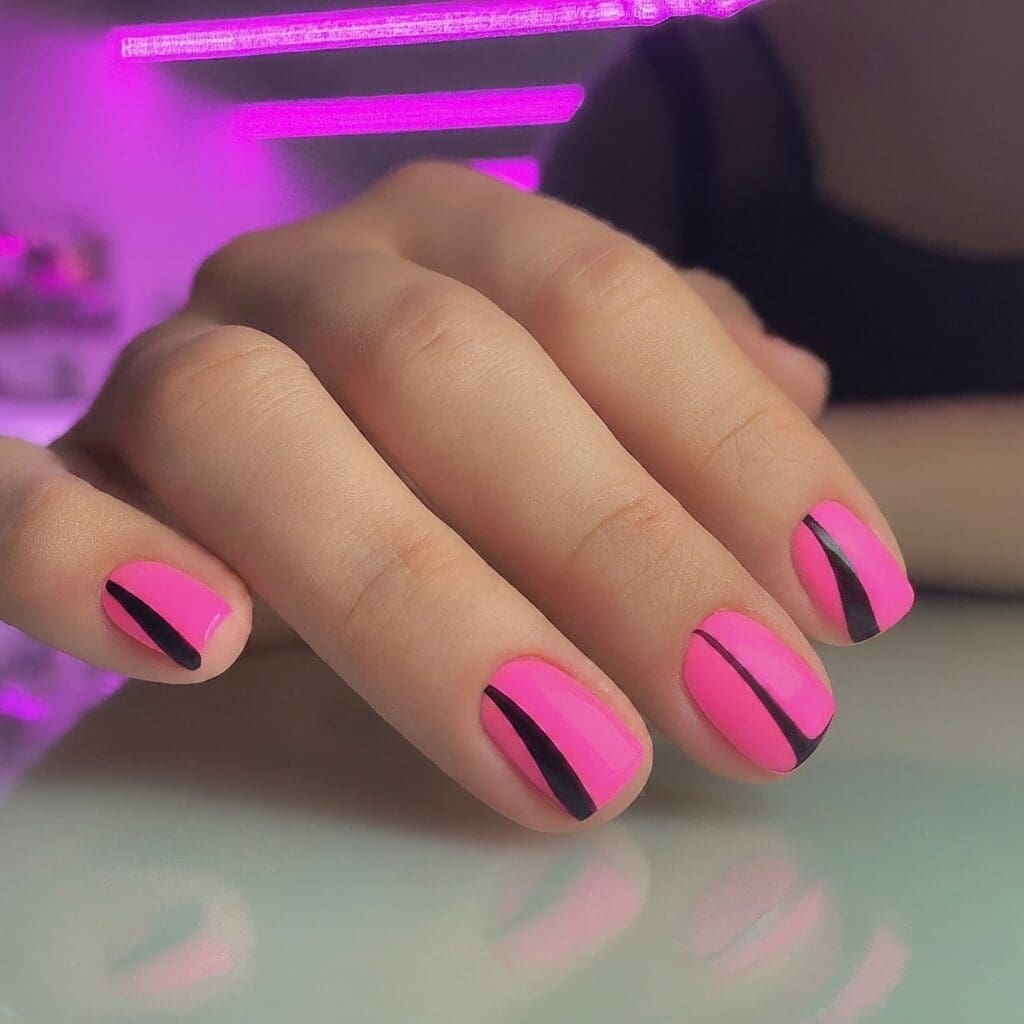 hot pink nail designs