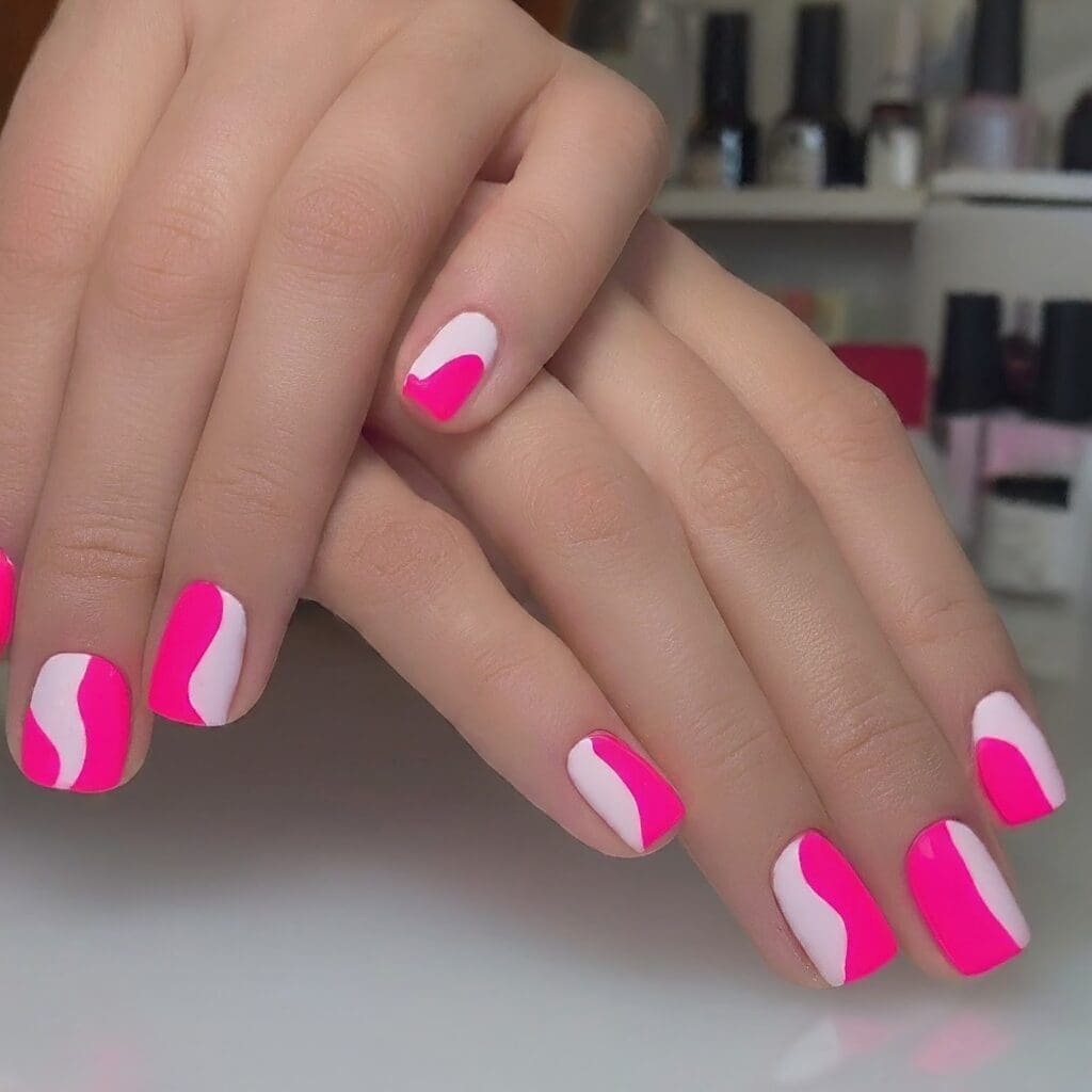 hot pink nail designs