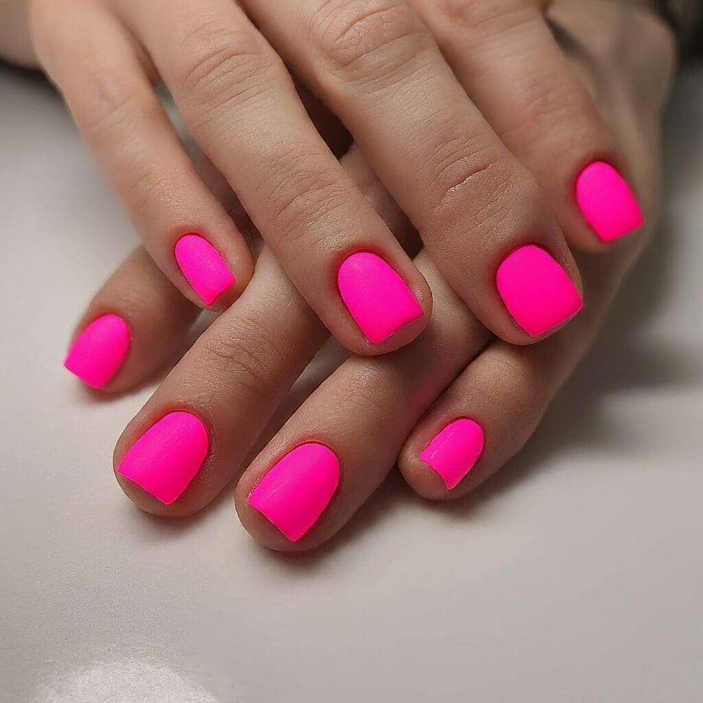 hot pink nail designs