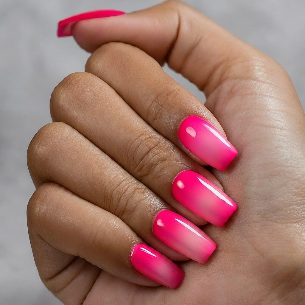 hot pink nail designs