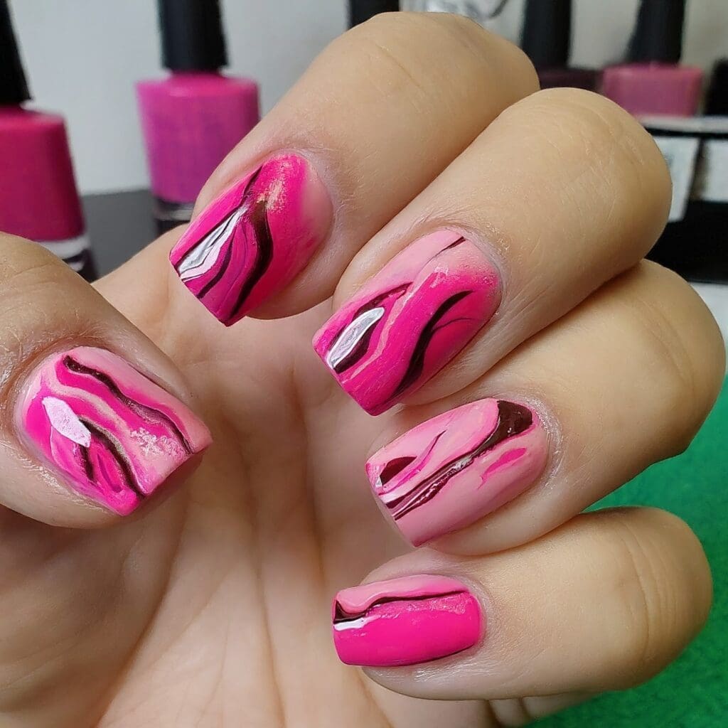 hot pink nail designs