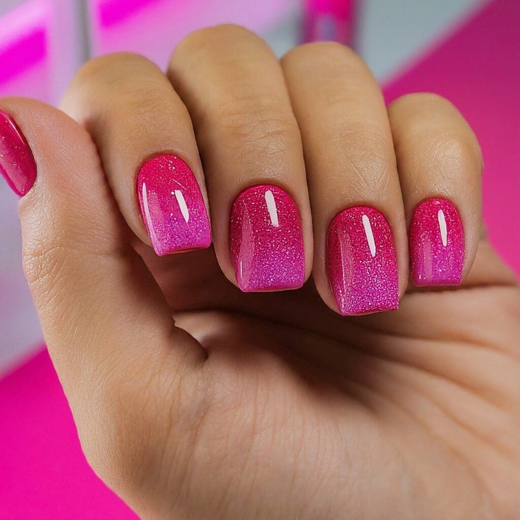 hot pink nail designs