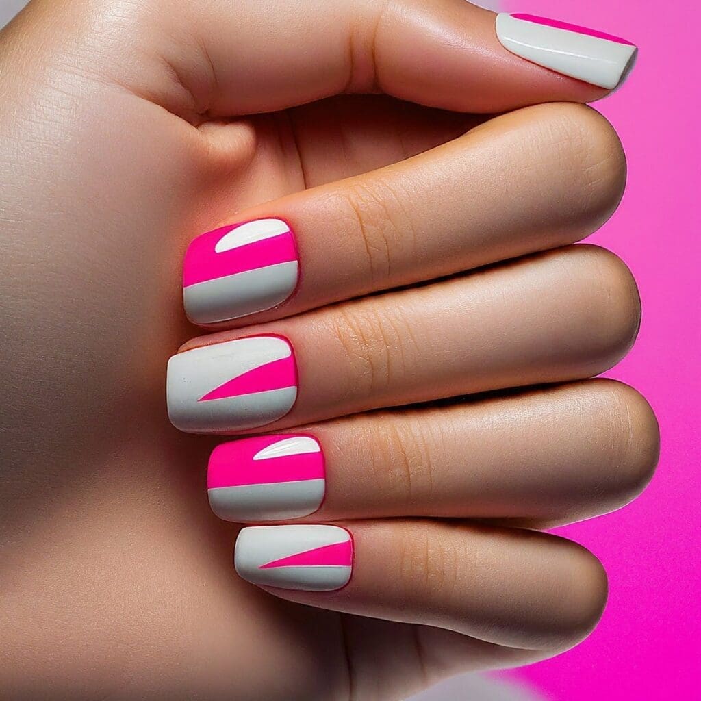 hot pink nail designs