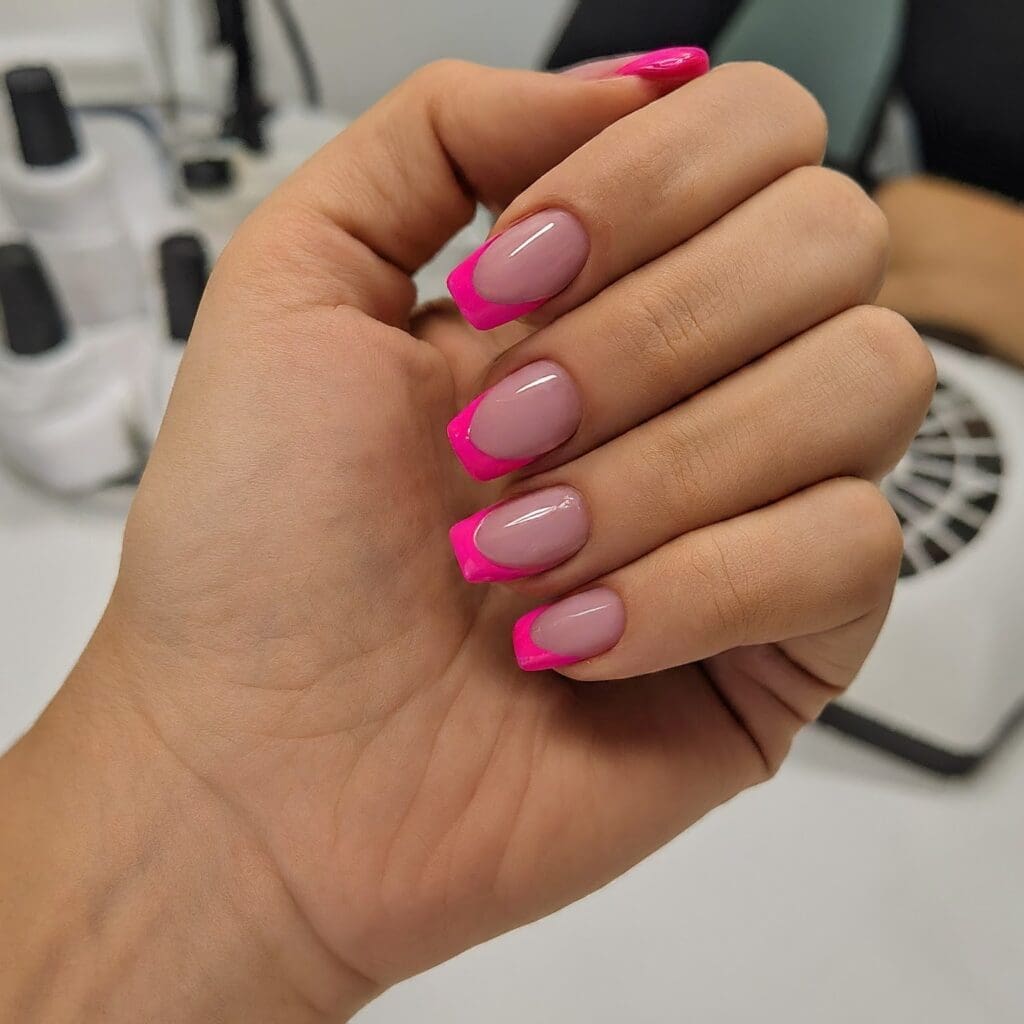 hot pink nail designs