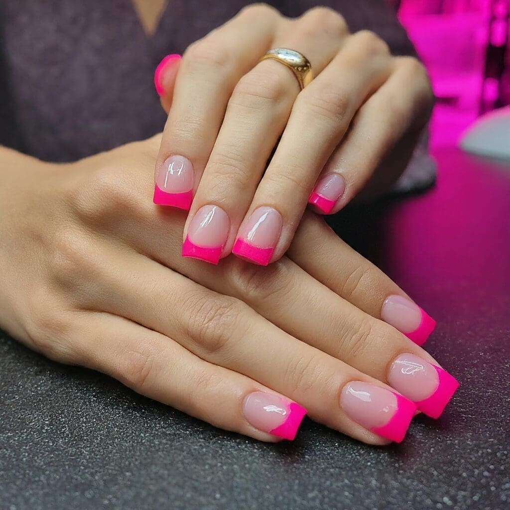 hot pink nail designs