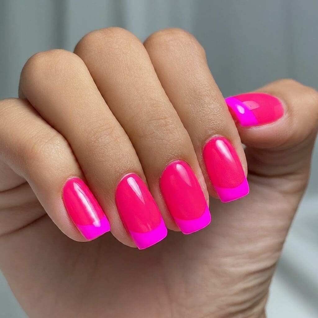 hot pink nail designs