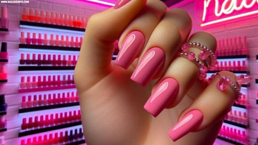 hot pink nail designs