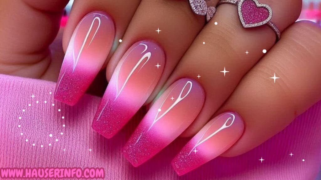 hot pink nail designs