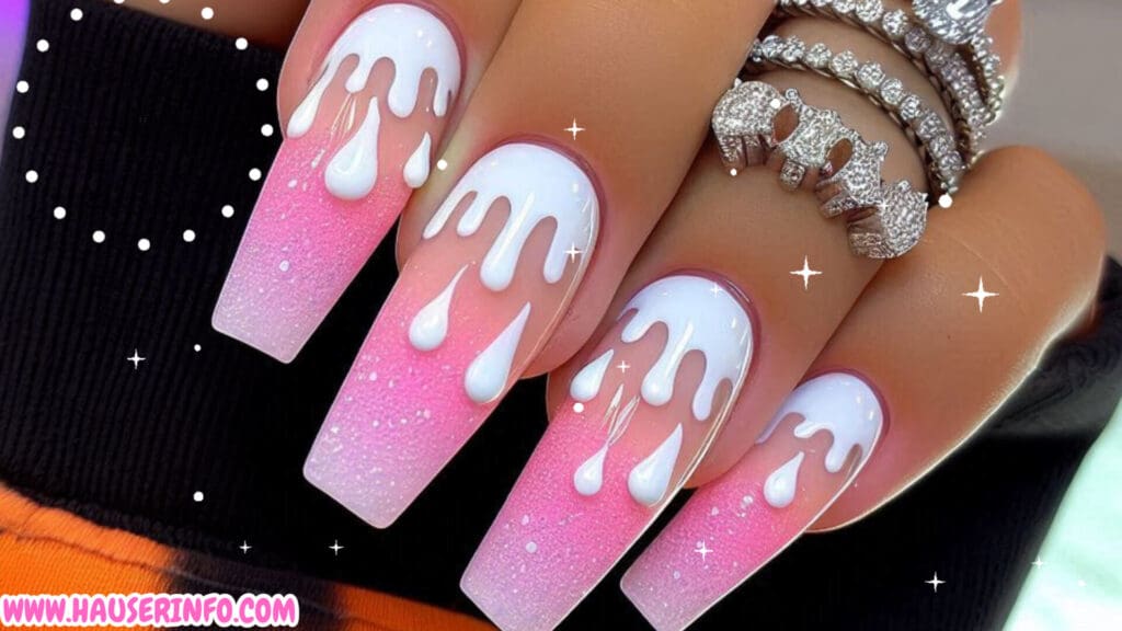 pink and white nail designs