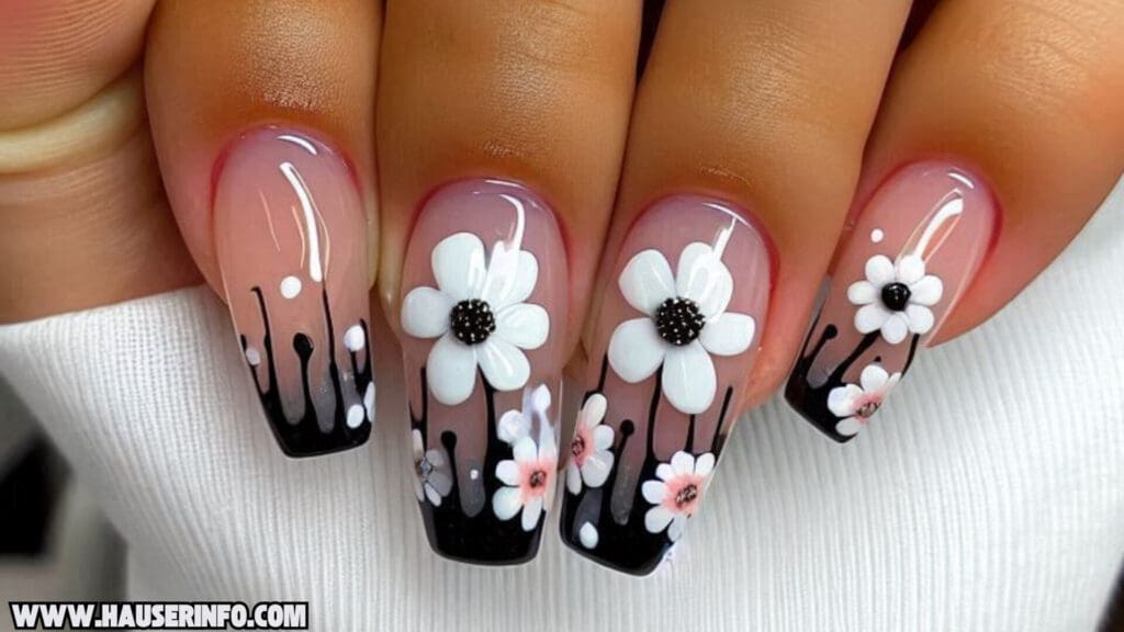 3d flower nails