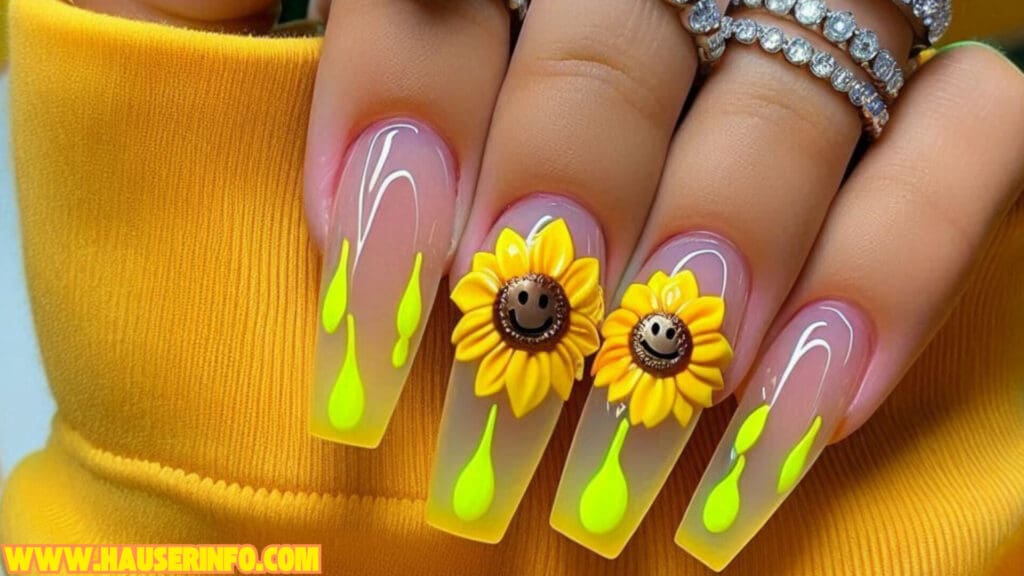 3d flower nails