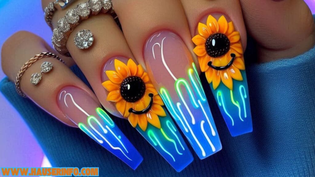 3d flower nails