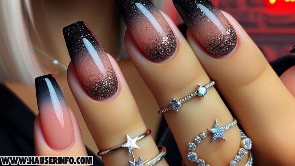 glitterbre french tip nails