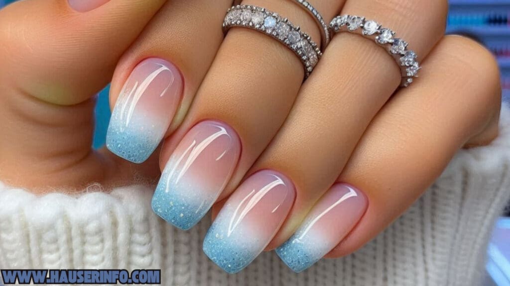 glitterbre french tip nails