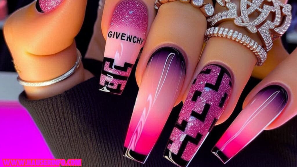 hot pink nail designs