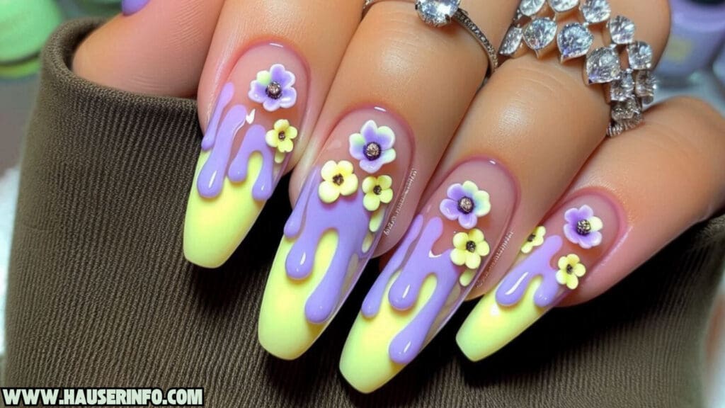 3d flower nails