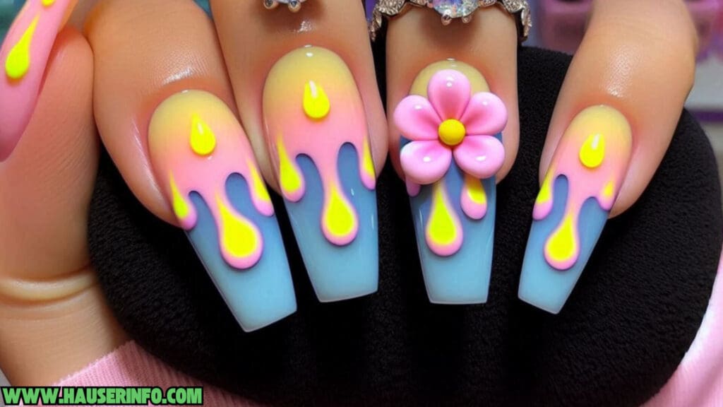 3d flower nails