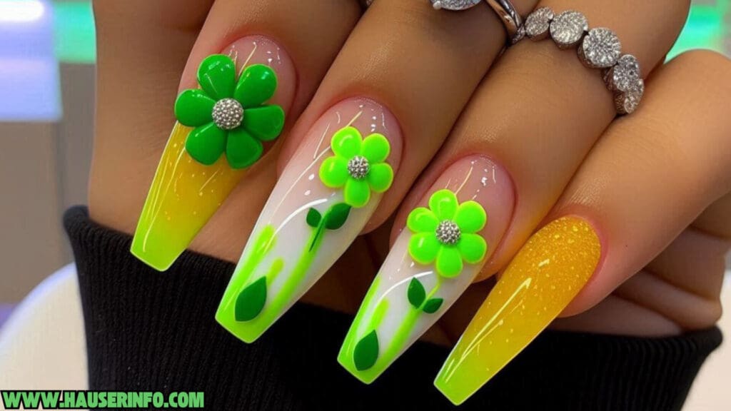 3d flower nails