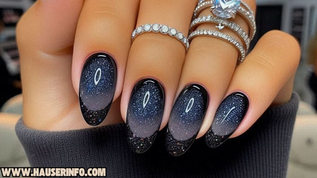 hausers november glitter ladies nails