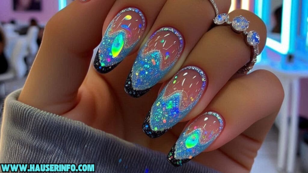 holo glitter nail designs