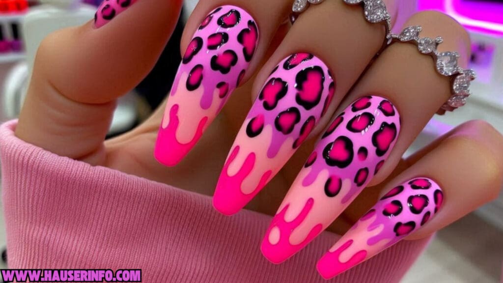 hot pink nail designs