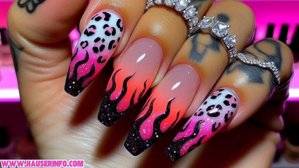 pink and white nail designs