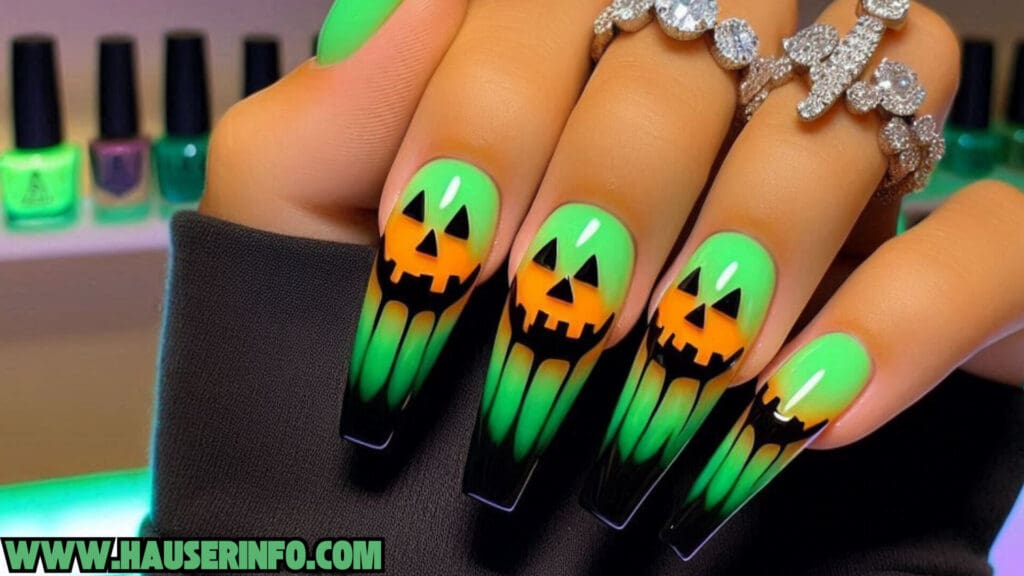 pumpkin lava Spice drip nails