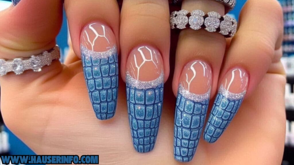 fall french croc tips ladies nails