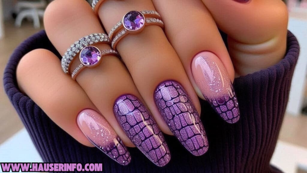 fall french croc tips ladies nails