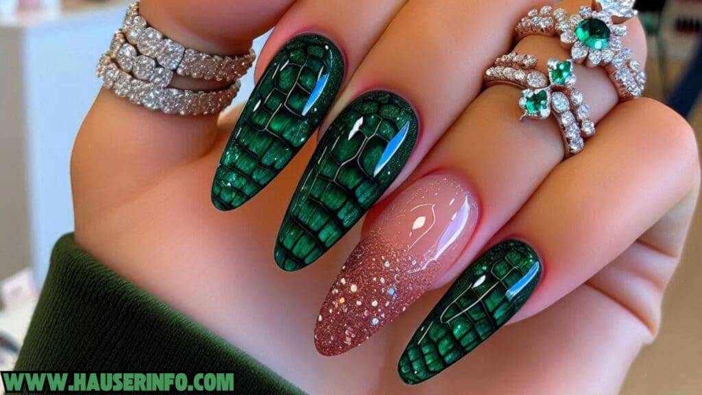 fall french croc tips ladies nails