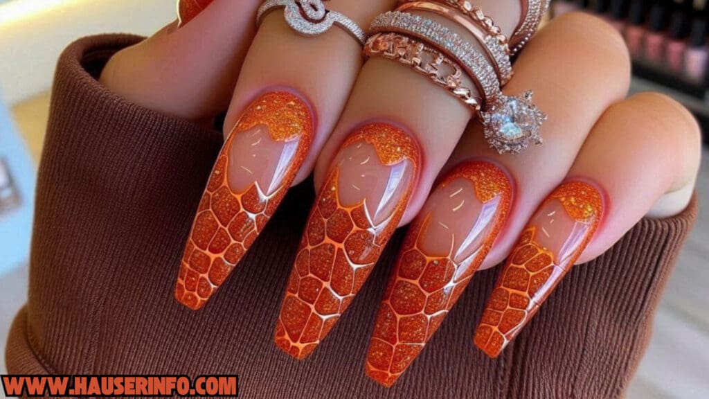 fall french croc tips ladies nails