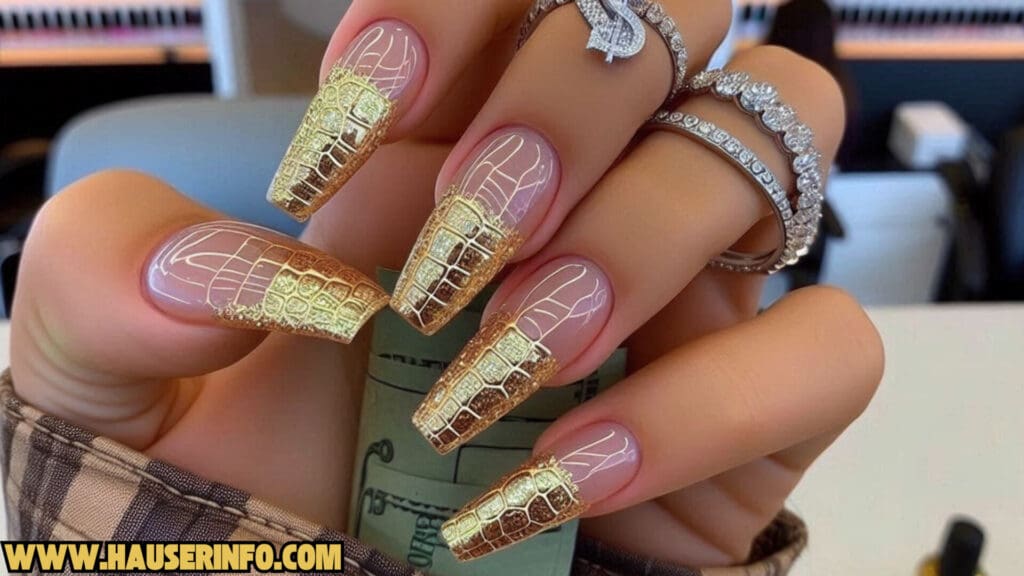 fall french croc tips ladies nails