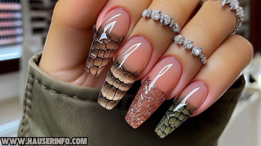 fall french croc tips ladies nails