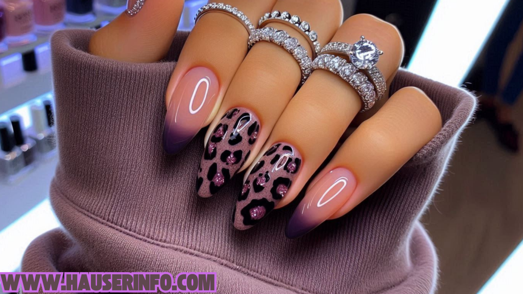 hausers December Winter ladies leopard nails000000000000098765 hausers December Winter ladies leopard nails