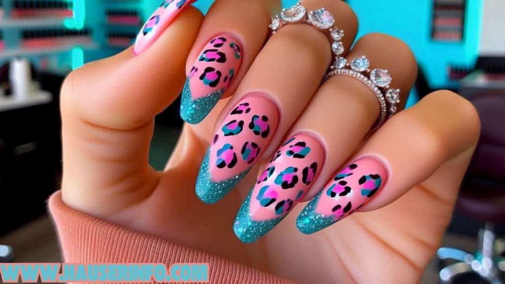 hausers December Winter ladies leopard nails