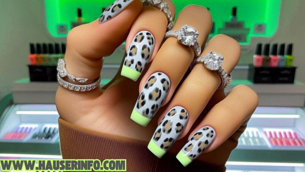 hausers December Winter ladies leopard nails